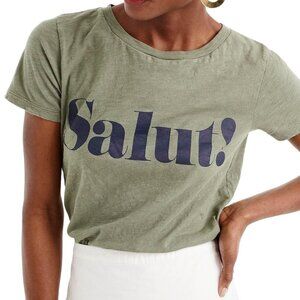 J. Crew "Salut!" Green Tee - Size Medium